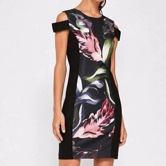 Ted Baker  Size 4 Black Eden Body Con Cold-shoulder Dress NEW! - Picture 2 of 9